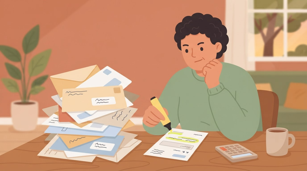 Pessoa organizando contas e planejando como sair das dívidas